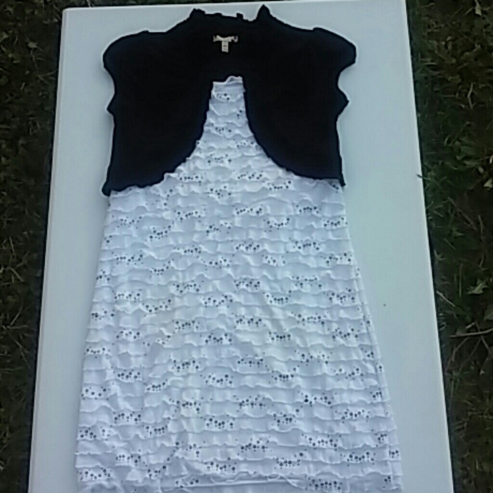 Black and white childrens girls formal dress